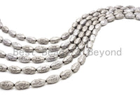 Natural Hematite Matt Silver Long Oval Beads, Old Man Head Carved, Oval Metallic Gemstone Beads, 8'' Full Strand, Sku#W52