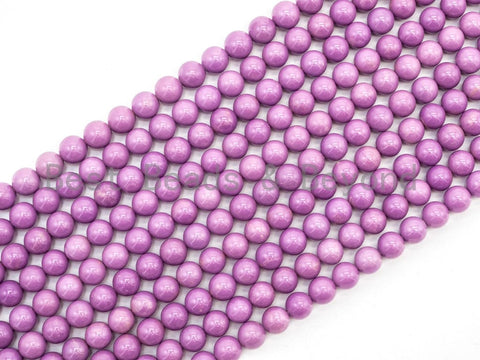 Top Quality Natural Genuine Phosphosiderite Smooth Round Beads, 8mm/10mm/12mm Purple Gemstone Beads,15.5" Full Strand,SKU#U178