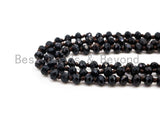 60" EXTRA Long Hand Knotted Black Color Crystal Necklace,Double Wrap Necklace, Black 2x4mm Rondelle Faceted Crystal Beads, SKU#D17