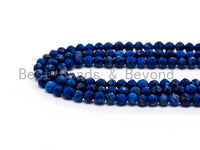 High Quality Natural Lapis Round Faceted beads, 2mm/3mm/4mm/5mm Round Lapis Gemstone Beads, 15.5inch strand, SKU#U75