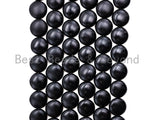 Quality Matte Black Onyx Coin Beads, 10mm/12mm/14mm/18mm Gemstones Beads, Black Coin Beads,15.5" Full Strand, SKU#Q38