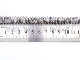 Crack Quartz beads Half Silver Plated, 4x6/5x8/6x10mm Rondelle Saucer Man Made Quartz Beads, Gray Silver Clear Beads, 16inch strand, SKU#U56