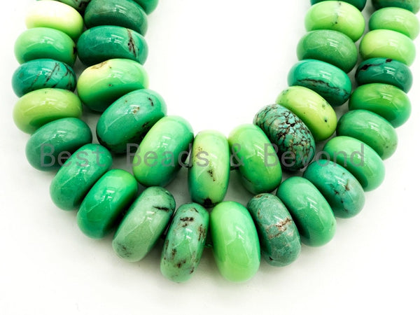 8-18mm High Quality Natural Green Opal Graduated,Rondelle Smooth/Faceted Gemstone Beads,Green Color Beads, 15.5inch strand, SKU#U194