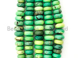 8-18mm High Quality Natural Green Opal Graduated,Rondelle Smooth/Faceted Gemstone Beads,Green Color Beads, 15.5inch strand, SKU#U194