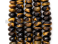 8-18mm High Quality Natural Yellow Tiger Eye Graduated,Faceted/Smooth Rondelle Gemstone Beads, 15inch strand, SKU#U202/u192 Bestbeads&Beyond