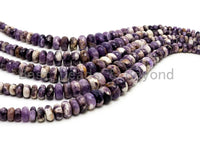 8-18mm High Quality Natural Amethyst Graduated,Faceted Rondelle Gemstone Beads,Purple Color Beads, 15inch strand, SKU#U207