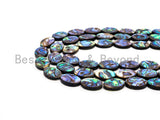 Natural Abalone Shell Oval beads,8x10mm/8x12mm/10x14mm/12x16mm/13x18mm/15x20mm,Flat Oval Abalone Shell Loose Beads, 16inch strand,SKU#R1