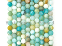 Quality Natural Amazonite beads, 3mm/6mm/8mm/10mm/12mm/14mm, Matte Round Amazonite Gemstone Beads, 15.5inch strand, SKU#U229