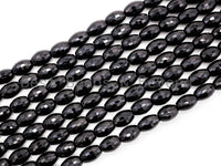 15.5" Full Strand Top Quality Black Onyx Long Barrel Faceted 8x16mm/10x14mm/10x30mm Natural Gemtones, Black Beads,SKU#Q25