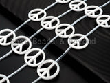 1/10pcs Quality White Mother of Pearl Peace Sign Beads, Pearl Peace sign beads, Mop Shell, White Shell, 15mm/20mm/25mm, SKU#T107