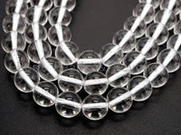 Natural Clear Quartz Round Smooth beads, 6mm/8mm/10mm/12mm Round Quartz beads, 15.5" Full Strand, SKU#V11