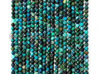 High Quality Natural Chrysocolla beads, 2mm/3mm/4mm, Faceted Round Tiny Gemstone Beads, Sparkly Gemstone Beads, 15.5inch strand, SKU#U234