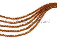 2mm/3mm/4mm Natural Garnet Round Faceted Beads, Brown Gemstones Beads,Garnet Beads,15.5" Full Strand,SKU#U106