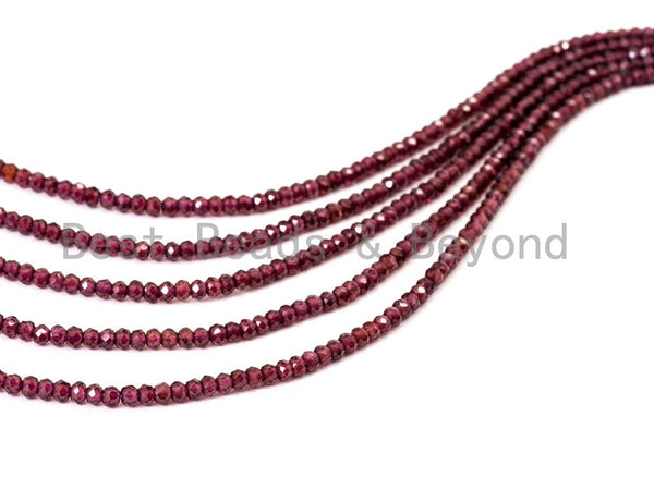 Top Quality Faceted Brazilian Garnet Rondelle Beads, 2x3mm/2x4mm Gemstones Beads,Natural Brazilian Garnet Beads,15.5" Full Strand,SKU#U107