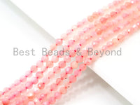2mm 3mm High Quality Natural Pink Opal Faceted Round Ball Beads, Pink Gemstones Beads,Natural Pink Opal Beads,15.5" Full Strand,SKU#U109