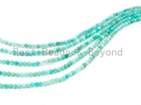 Top Quality Faceted Amazonite Round Beads 3mm/4mm Gemstones Beads,Natural Amazonite  Beads,15.5" Full Strand,SKU#U110