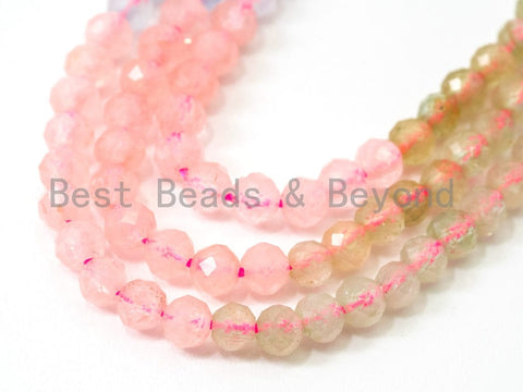 Top Quality Natural Morganite Facted Round Ball Beads, 4mm Gemstones Beads,Natural Morganite  Beads,15.5" Full Strand,SKU#U112