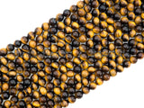 Quality Natural Yellow Gold Tiger Eye Beads, 6/8mm/10mm/12mm/14mm Round Smooth Beads, Yellow Tiger Eye Beads, 15inch Full strand, SKU#U235