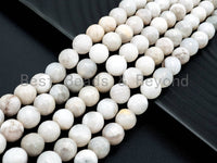 Natural white and Grey Agate beads, 6mm/8mm/10mm/12mm Faceted Round Gemstone beads, White Lace Agate Beads, 15.5inch strand, SKU#U122