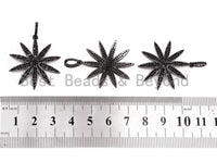 Black CZ Pave On Black Micro Pave Star Pendant/Charm,Cubic Zirconia Paved Charm, Necklace Bracelet Charm Pendant, 28x32mm,1pc, sku#F384