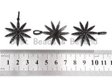 Black CZ Pave On Black Micro Pave Star Pendant/Charm,Cubic Zirconia Paved Charm, Necklace Bracelet Charm Pendant, 28x32mm,1pc, sku#F384