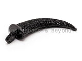 Black CZ Pave On Black Micro Pave Horn Charm Beads, Horn Beads,12x32mm, sku#F386