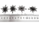 Black CZ Pave On Black Micro Pave Flower Charm Beads, Flower Beads,29x32mm, sku#F390/F352