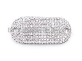 CZ Micro Pave 13x29mm Slab Oval Two Hole Bracelet Connector, Cubic Zirconia Connector/Link,sku#E382