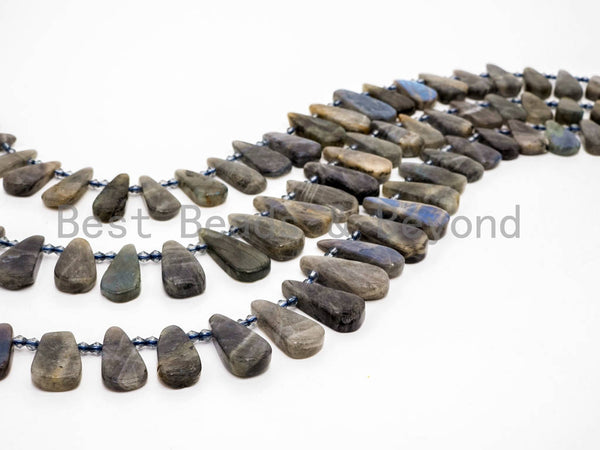 High Quality Natural Labradorite Beads, 22-32mm, Long Teardrop Gray Gemstone Beads, 15.5 inch strand, SKU#U140