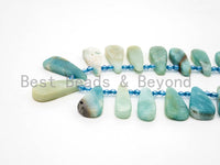 High Quality Natural Amazonite Teardrop beads, 23-36mm, Long Teardrop Blue Gemstone Beads, 15.5inch strand, SKU#U142