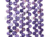 Quality Natural Charoite beads, 9-12mm Irregular Teardrop Purple Gemstone Beads, 15.5inches strand, SKU#U156