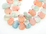 Natural Mixed Color Morganite beads, 14-18mm, Teardrop Light Pink Blue Gemstone Beads, 15.5 inches strand, SKU#U159