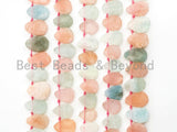 Natural Mixed Color Morganite beads, 14-18mm, Teardrop Light Pink Blue Gemstone Beads, 15.5 inches strand, SKU#U159