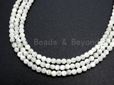 Natural Mother of Pearl beads, 2mm White Pearl Round Smooth Beads Strand , Round Pearl Shell Beads, 16inch full strand, SKU#T97