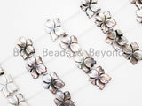 1/10pcs Natural Mother of Pearl beads, 25-30mm White and Black Carved Pearl Flower Leaf strand, Shell Beads, SKU#T104