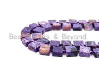 Quality Natural Charoite beads, 12-14mm/8-10mm/6-8mm, Violet Cube Gemstone Beads, 15-16 inches strand, SKU#U173