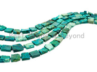 Quality Natural Chrysocolla Rectangle beads, 13-18mm, Natural Green Gemstone Beads,Chrysocolla Irregular Beads 15-16 inches strand, SKU#U171