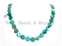 High Quality Natural Chrysocolla Gemstone beads, 15mm, Polygon Green Gemstone Beads, 15.5" strand, SKU#U172 Bestbeads&Beyond