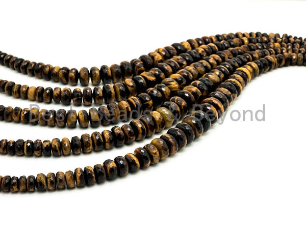 8-18mm High Quality Natural Yellow Tiger Eye Graduated,Faceted/Smooth Rondelle Gemstone Beads, 15inch strand, SKU#U202/u192 Bestbeads&Beyond