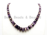 8-18mm High Quality Natural Amethyst Graduated,Faceted Rondelle Gemstone Beads,Purple Color Beads, 15inch strand, SKU#U207