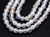 Quality Natural Moonstone Round Faceted beads, 2mm/3mm/4mm Small Sparkly White Gemstone Beads, White Moonstone, 15.5inch strand, SKU#U214 BestbeadsbeyondUS