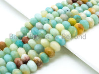 Quality Natural Rondelle Amazonite beads,2x4mm/4x6mm/5x8mm/6x10mm Faceted Rondelle beads, 15.5inch strand, SKU#U230