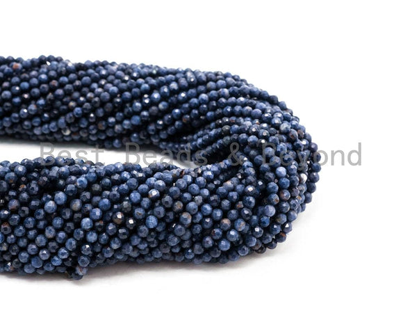 High Quality Natural Sapphire beads, 2mm,3mm,3.5mm/2x3mm/3x5mm, Faceted Round/Rondelle Sapphire Gemstone Beads, 15.5inch strand, SKU#U232