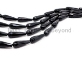 High Quality Black Onyx Teardrop Faceted  8x30mm 10x30mm Natural Stone Beads, Black Beads, Teardrop Beads,15.5" Full Strand, SKU#Q27
