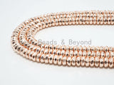 2018 New Light Rose Gold Color Hematite-2x3/2x4/3x6/3x8mm Rondelle Faceted Gemstone Beads-15.5 inch FULL strand-Rose Gold Beads-SKU#S88