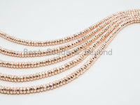 2018 New Light Rose Gold Color Hematite-2x3/2x4/3x6/3x8mm Rondelle Faceted Gemstone Beads-15.5 inch FULL strand-Rose Gold Beads-SKU#S88