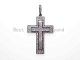 Large CZ Micro Pave Cross Pendant with Cross Symbol,Gold/Silver/Black/Rose Gold Cross,Cubic Zirconia Jewelry Findings,28x38mm,sku#F484