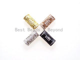 16x8mm CZ Micro Pave Large hole Barrel Spacer beads, Drum Barrel beads, Micro Pave Cubic Zirconia Spacer Beads,sku#G402