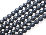 Natural Black Onyx Matte Round with one line Beads, 6mm/8mm/10mm/12mm/14mm  Round beads, Matte Round Black Onyx, 15.5inch strand, SKU#V15