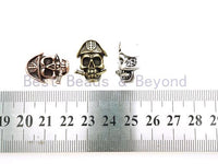Antique Pirate Skull Paracord Beads, Paracord Survival Bracelet Beads, KeyChain Lanyard Making Findings, DIY Jewelry 15x21x11mm, sku#Y102